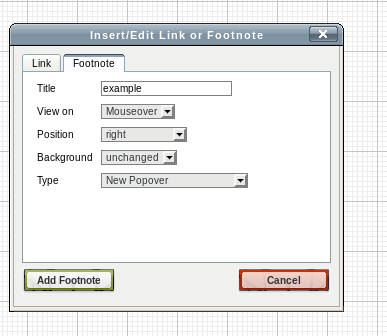 image of insert link/footnote dialog