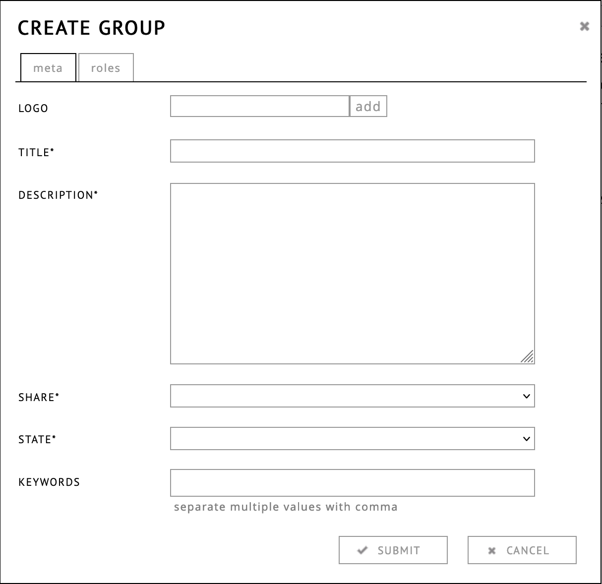 edit group dialog