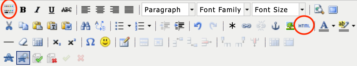 extended toolbar and HTML button
