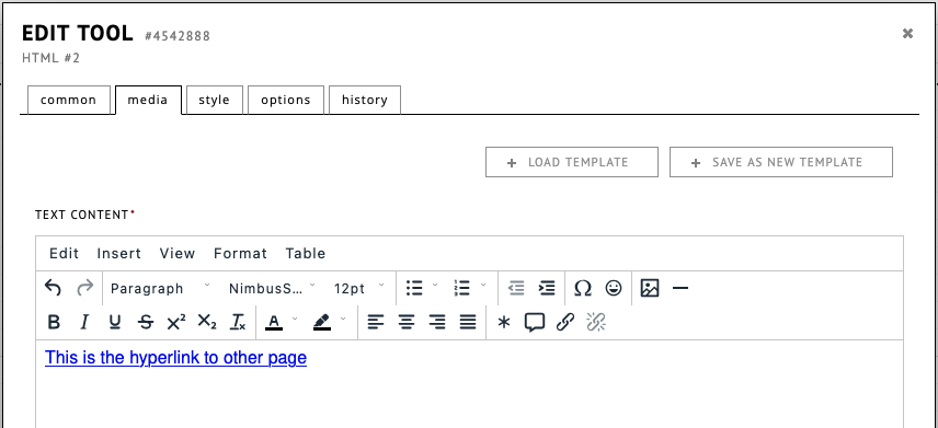 Hyperlinking to other page.