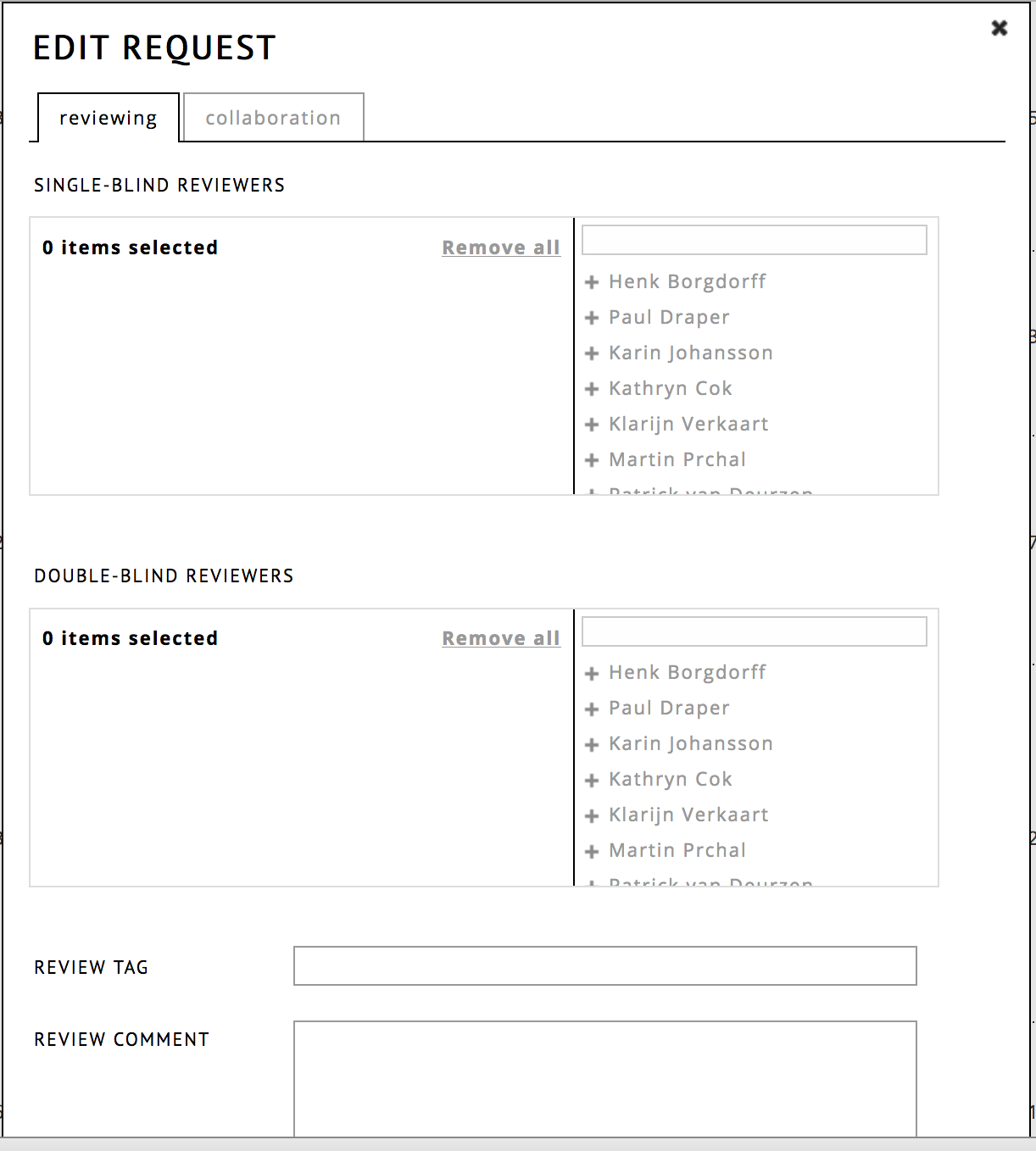 image showing edit reviewing dialog reviewing edit reviewers dialog